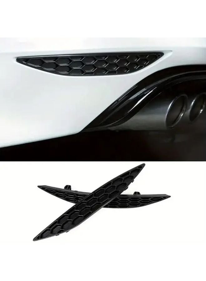 Gloss Black Rear Bumper Reflector Insert Set For Volkswagen Golf 7 GTI R 2013 2016 - Image 1